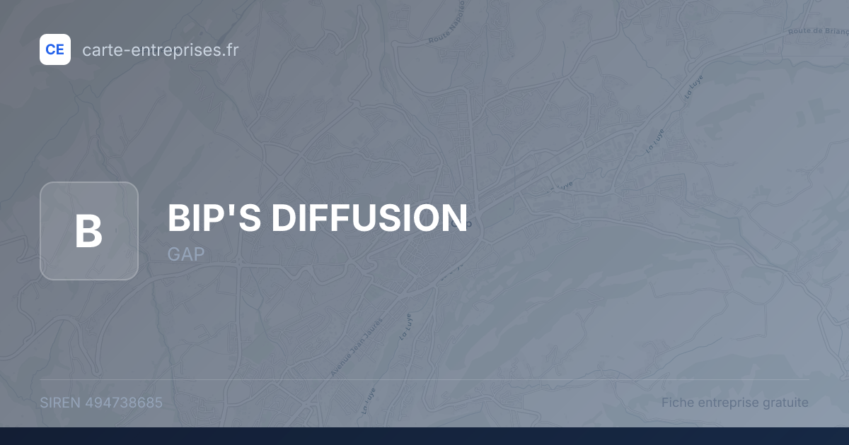 BIP'S DIFFUSION — 494738685 — fiche entreprise