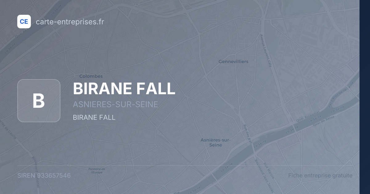 BIRANE FALL — 933657546 — fiche entreprise