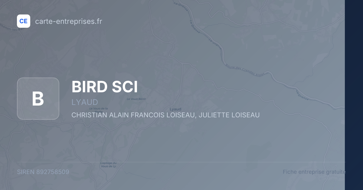 BIRD SCI — 892758509 — fiche entreprise