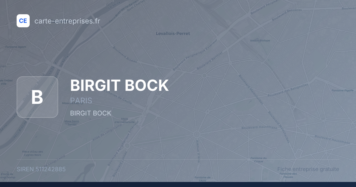 BIRGIT BOCK — 511242885 — fiche entreprise