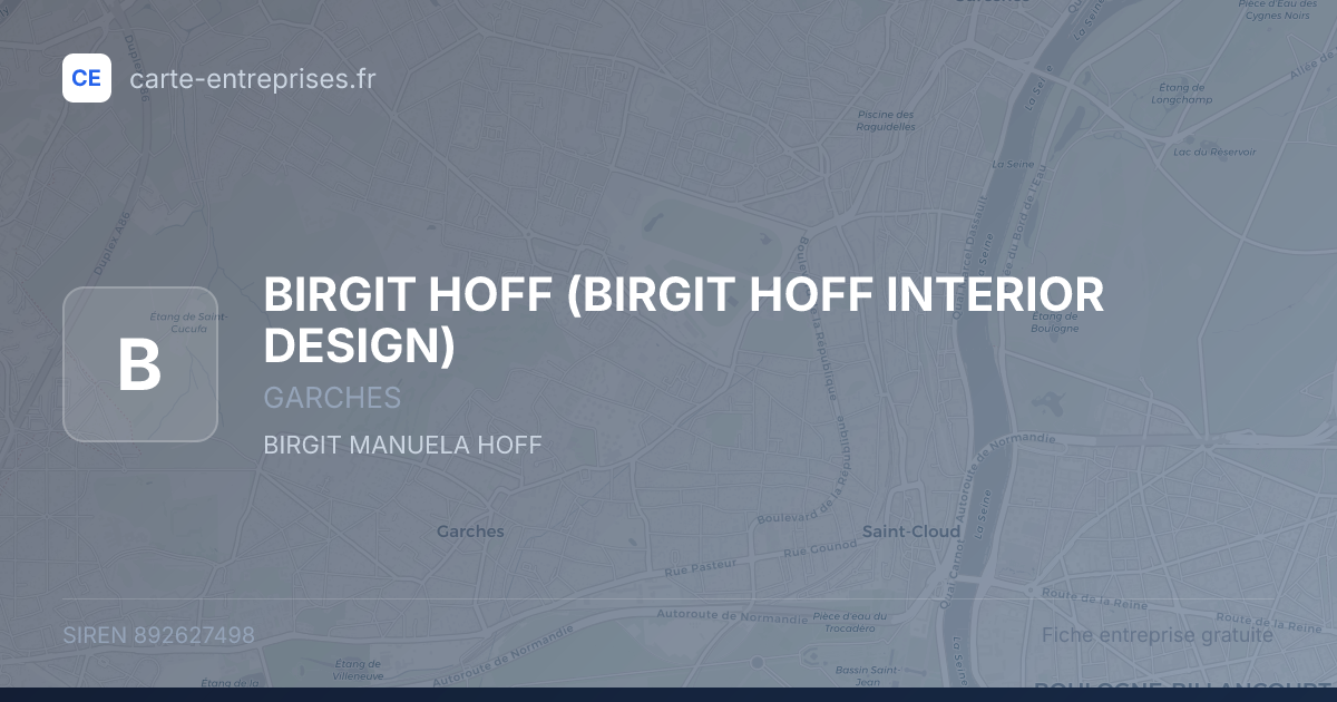 BIRGIT HOFF (BIRGIT HOFF INTERIOR DESIGN) — 892627498 — fiche entreprise