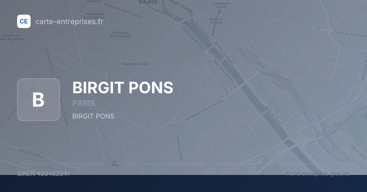 BIRGIT PONS — 428482541 — fiche entreprise