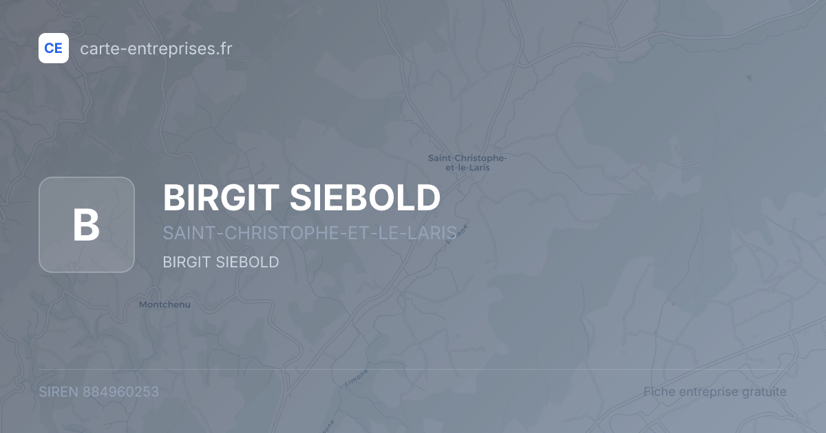 BIRGIT SIEBOLD — 884960253 — fiche entreprise