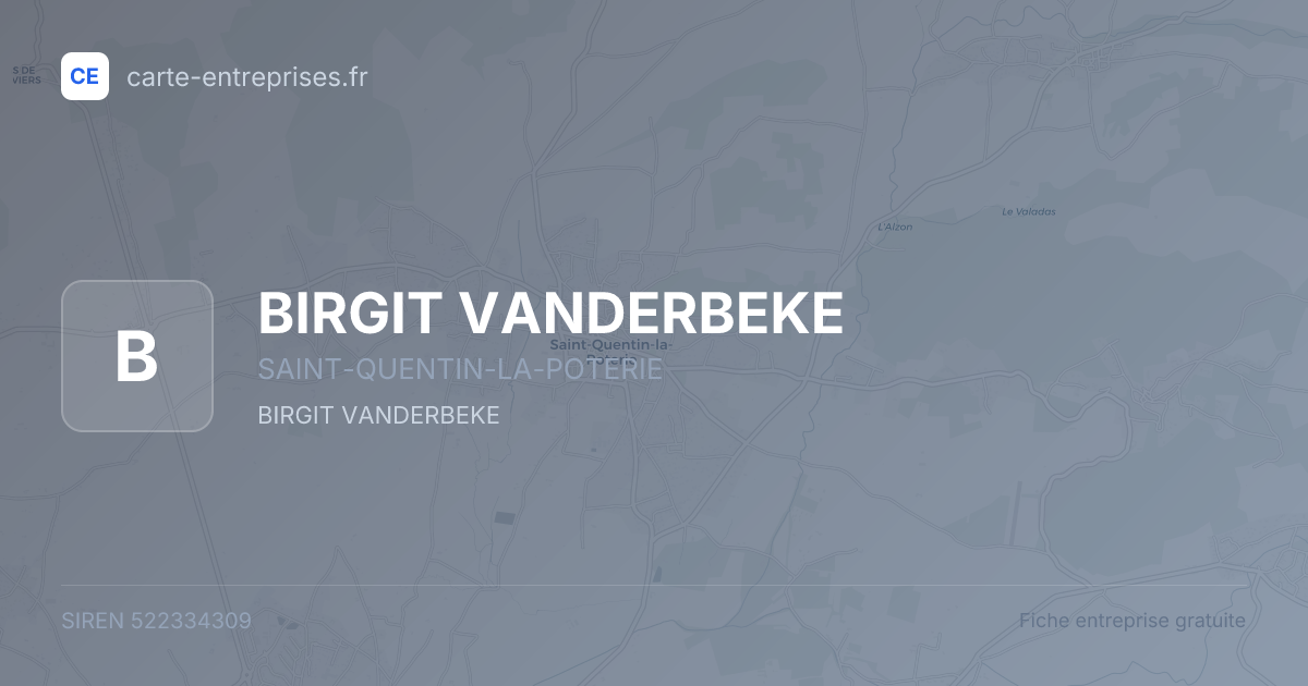 BIRGIT VANDERBEKE — 522334309 — fiche entreprise