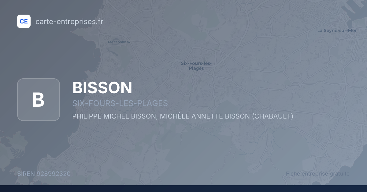 BISSON — 928992320 — fiche entreprise