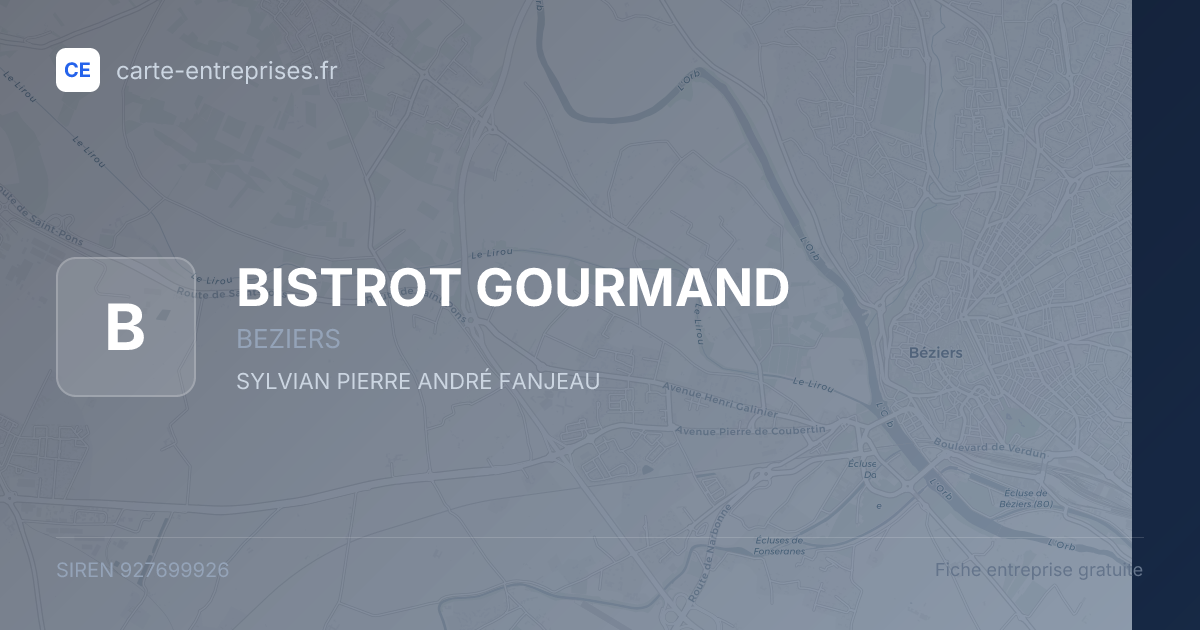 BISTROT GOURMAND — 927699926 — fiche entreprise