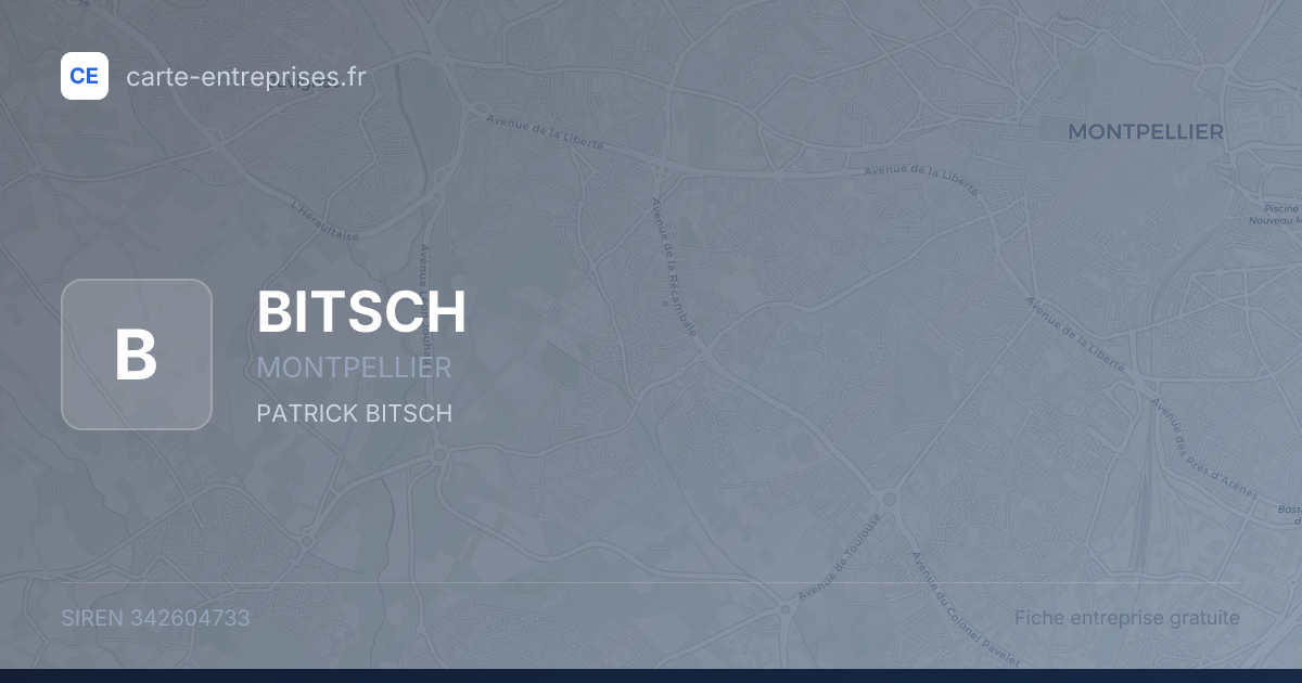 BITSCH — 342604733 — fiche entreprise