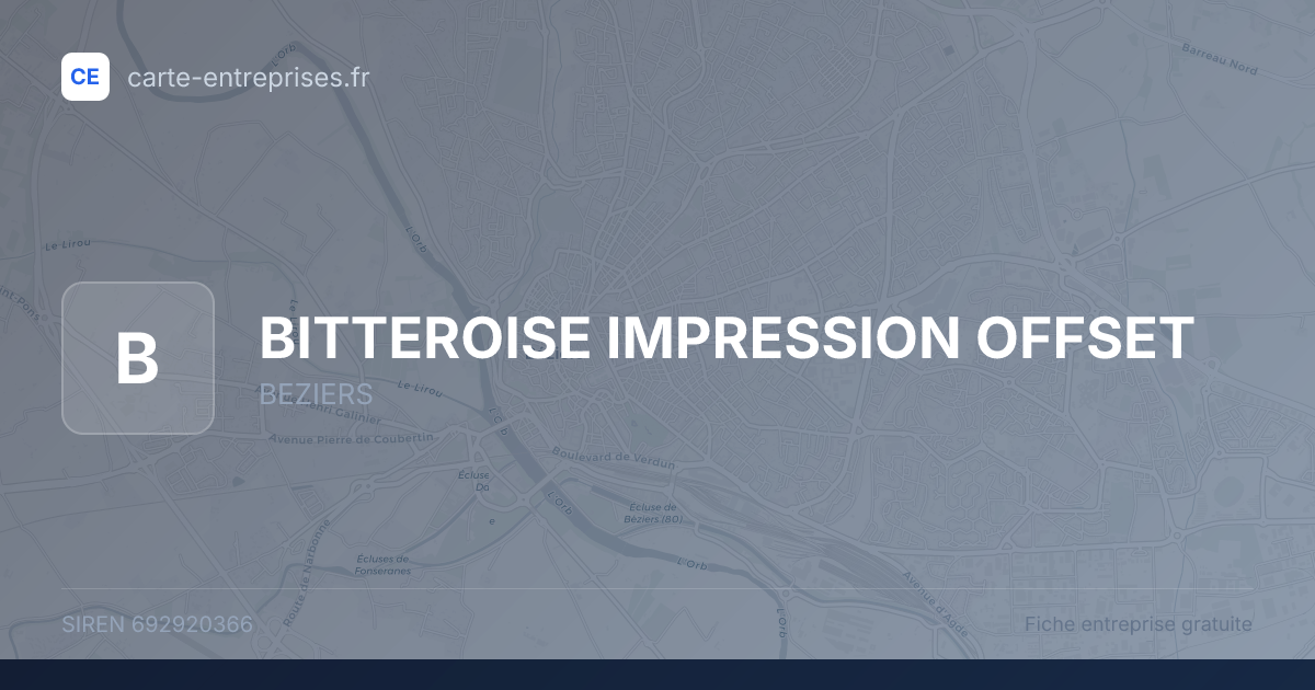 BITTEROISE IMPRESSION OFFSET — 692920366 — fiche entreprise