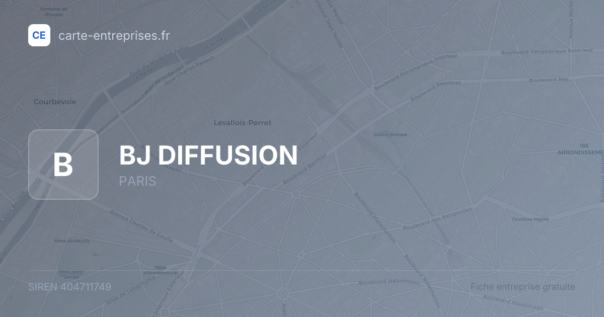 BJ DIFFUSION — 404711749 — fiche entreprise