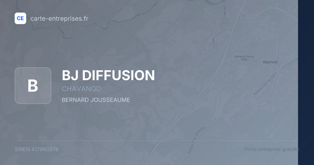 BJ DIFFUSION — 417960978 — fiche entreprise