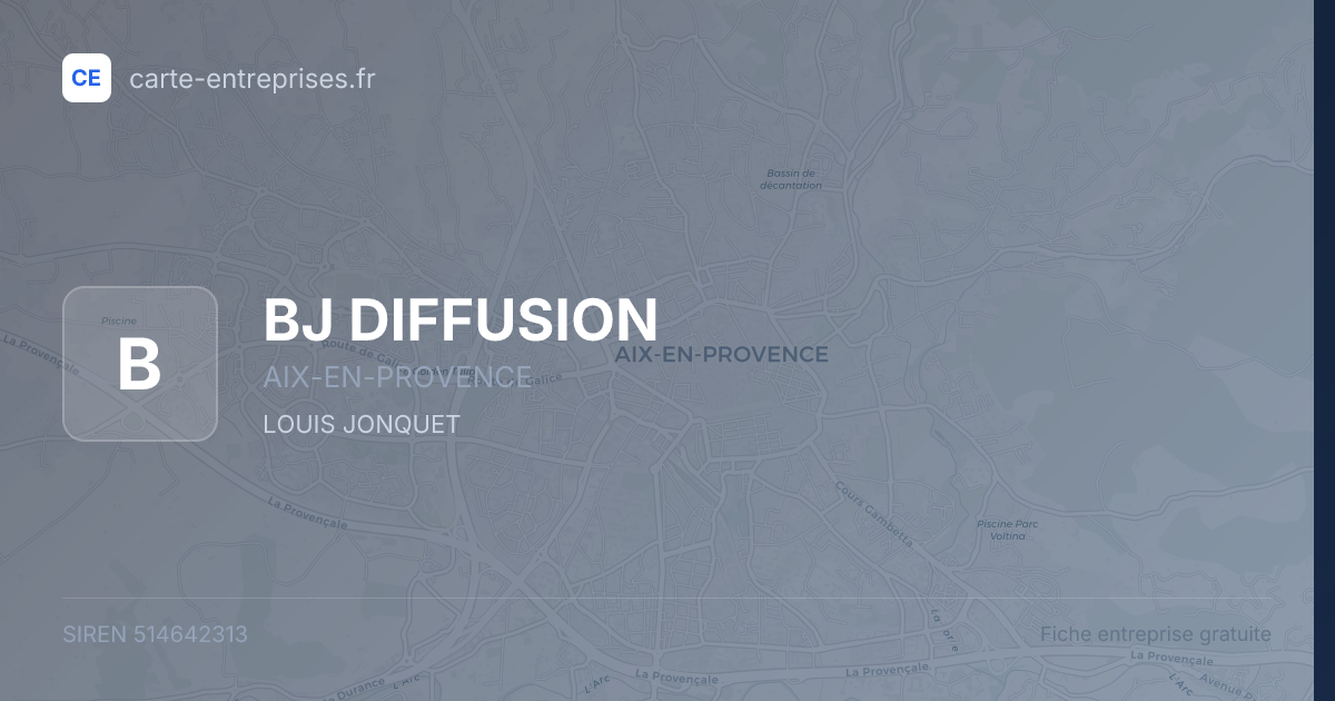 BJ DIFFUSION — 514642313 — fiche entreprise