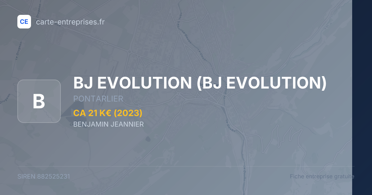 BJ EVOLUTION — 882525231 — fiche entreprise