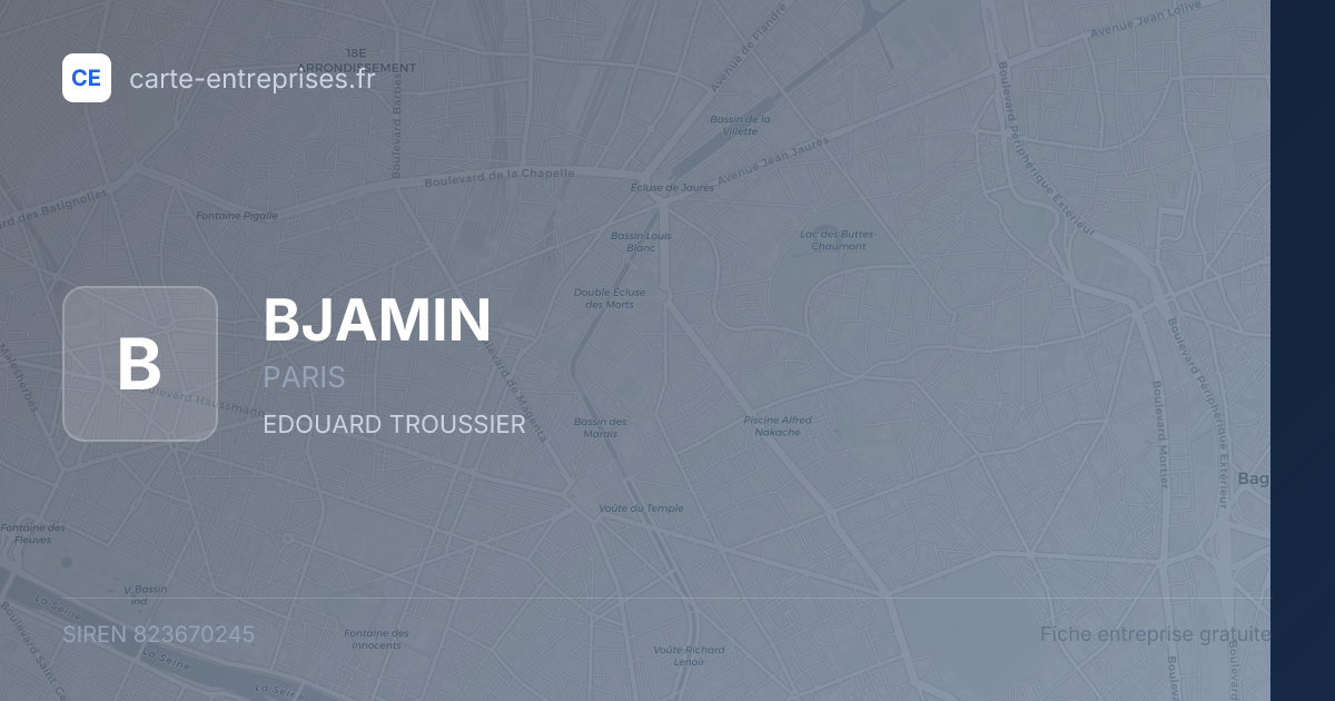 BJAMIN — 823670245 — fiche entreprise