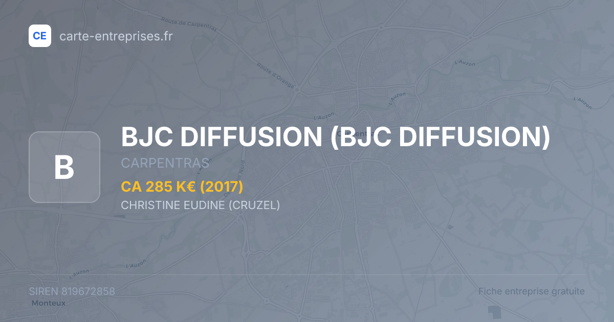 BJC DIFFUSION — 819672858 — fiche entreprise