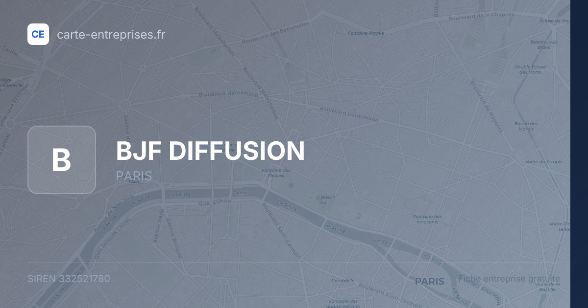 BJF DIFFUSION — 332521780 — fiche entreprise