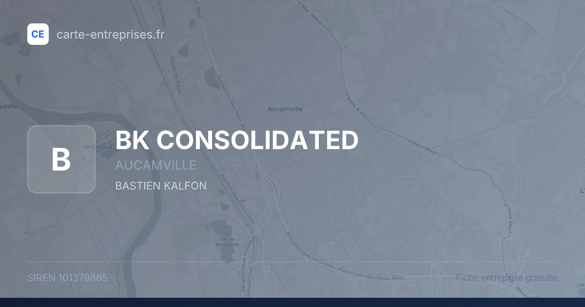 BK CONSOLIDATED — 101379865 — fiche entreprise