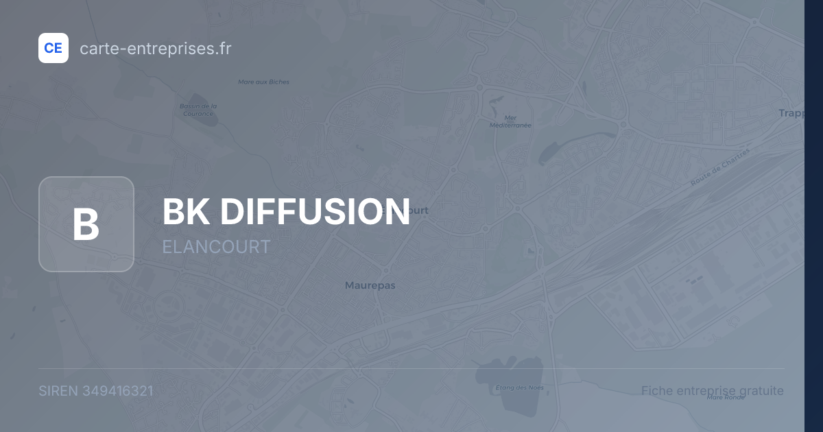 BK DIFFUSION — 349416321 — fiche entreprise