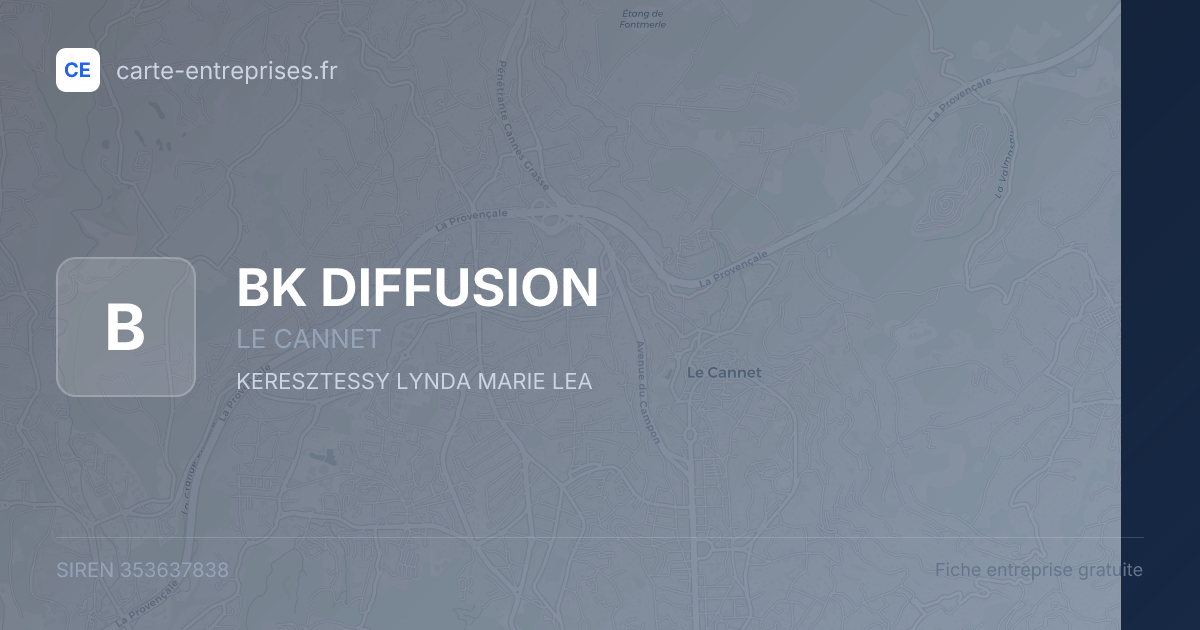 BK DIFFUSION — 353637838 — fiche entreprise