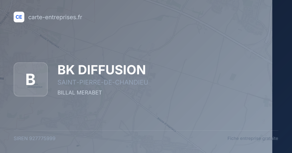 BK DIFFUSION — 927775999 — fiche entreprise