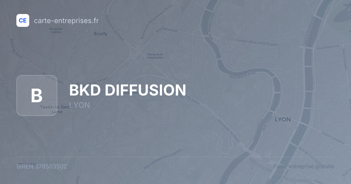 BKD DIFFUSION — 378503502 — fiche entreprise
