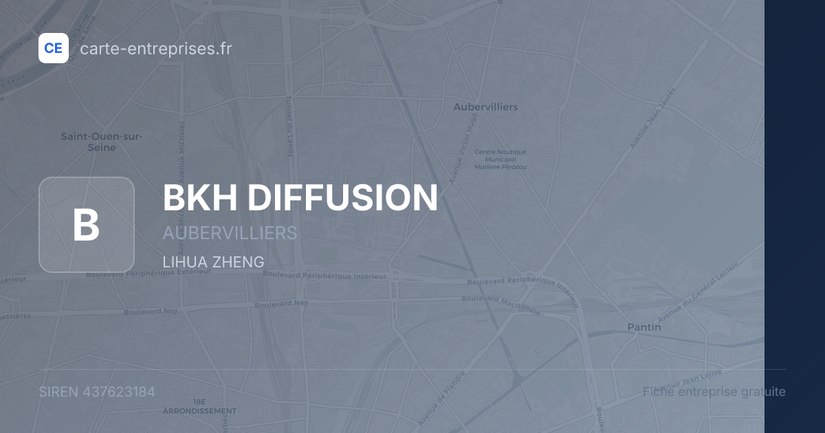 BKH DIFFUSION — 437623184 — fiche entreprise