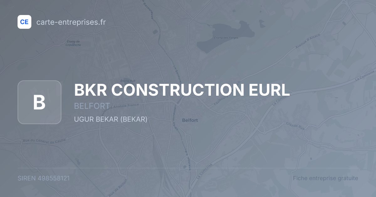 BKR CONSTRUCTION EURL — 498558121 — fiche entreprise