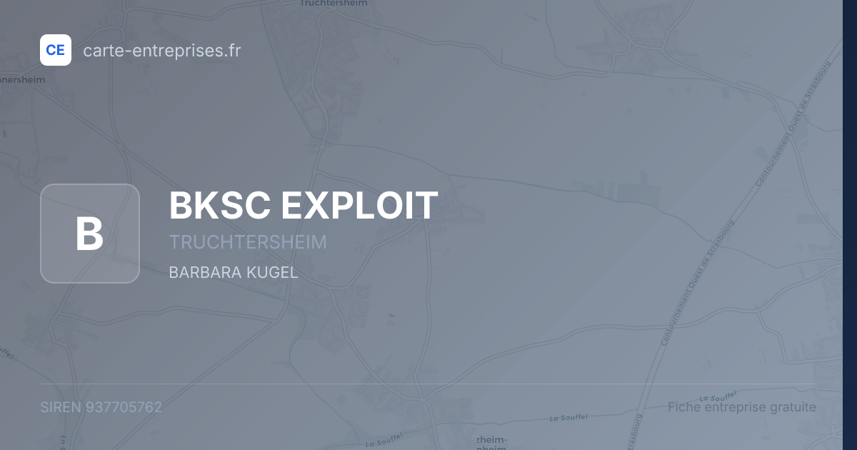 BKSC EXPLOIT — 937705762 — fiche entreprise
