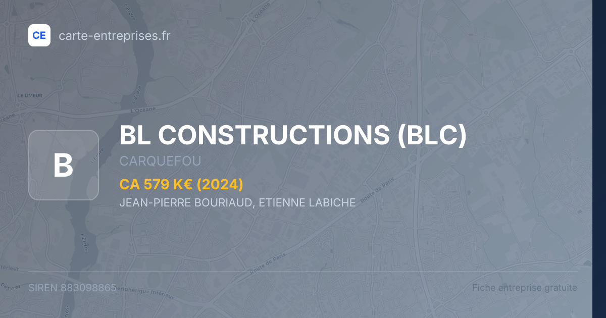 BL CONSTRUCTIONS (BLC) — 883098865 — fiche entreprise
