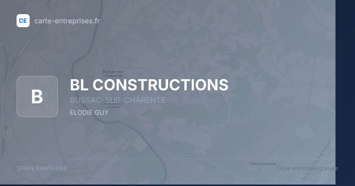 BL CONSTRUCTIONS — 844694166 — fiche entreprise