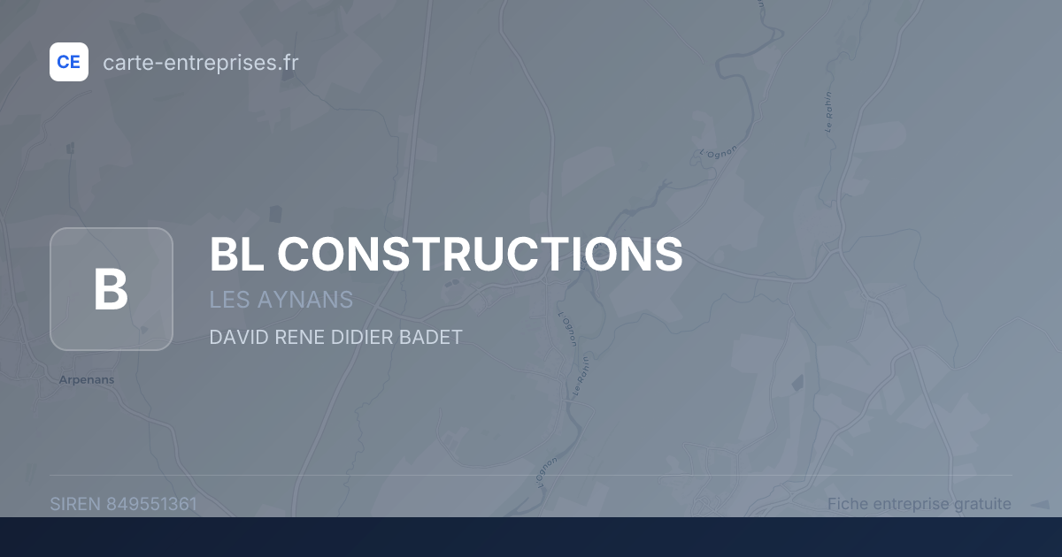 BL CONSTRUCTIONS — 849551361 — fiche entreprise