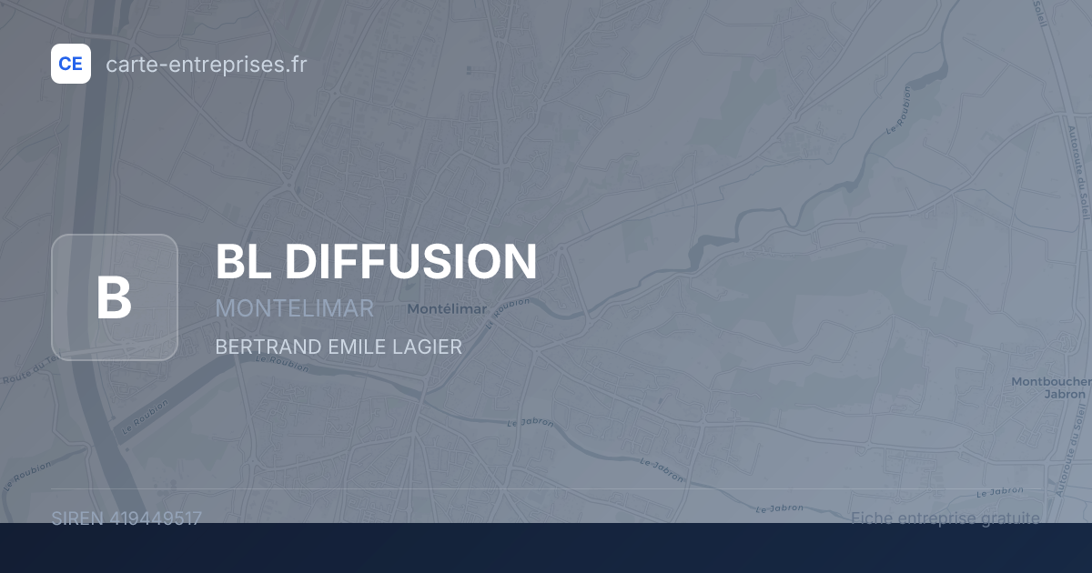 BL DIFFUSION — 419449517 — fiche entreprise