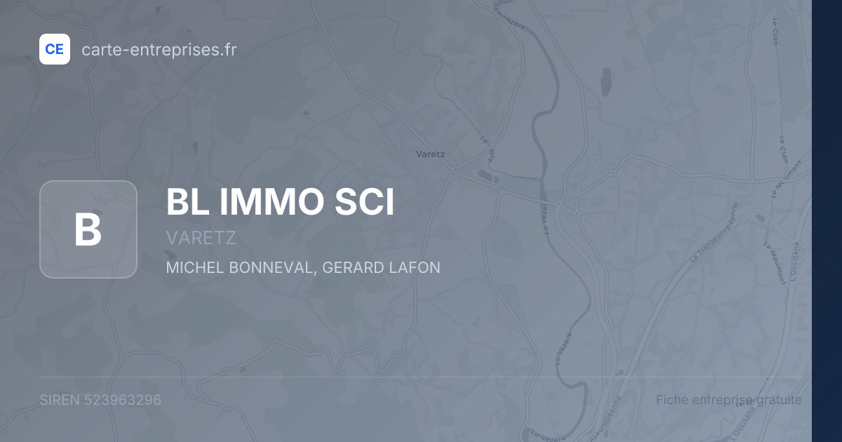 BL IMMO SCI — 523963296 — fiche entreprise