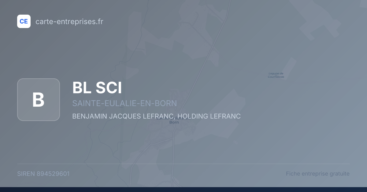 BL SCI — 894529601 — fiche entreprise