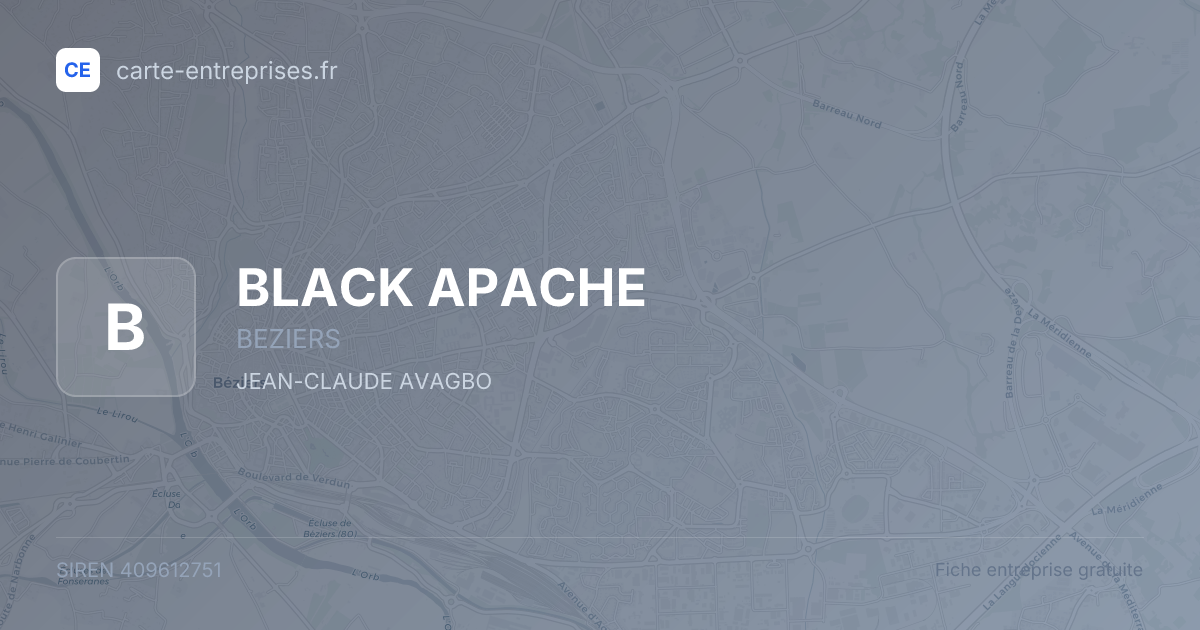 BLACK APACHE — 409612751 — fiche entreprise