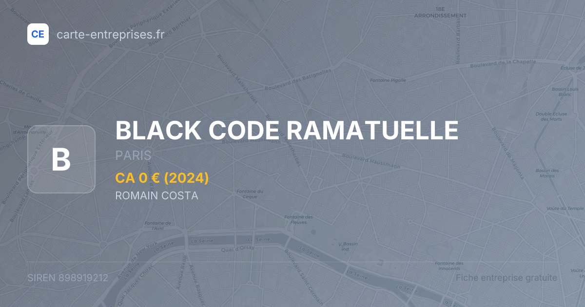 BLACK CODE RAMATUELLE — 898919212 — fiche entreprise