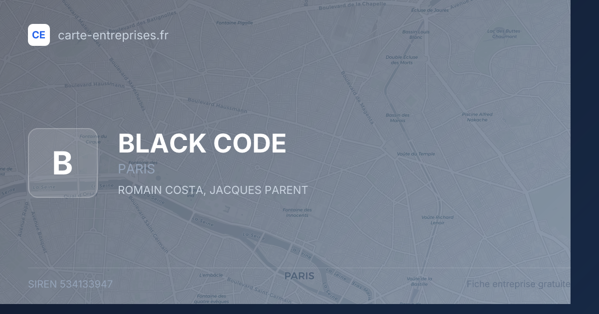 BLACK CODE — 534133947 — fiche entreprise