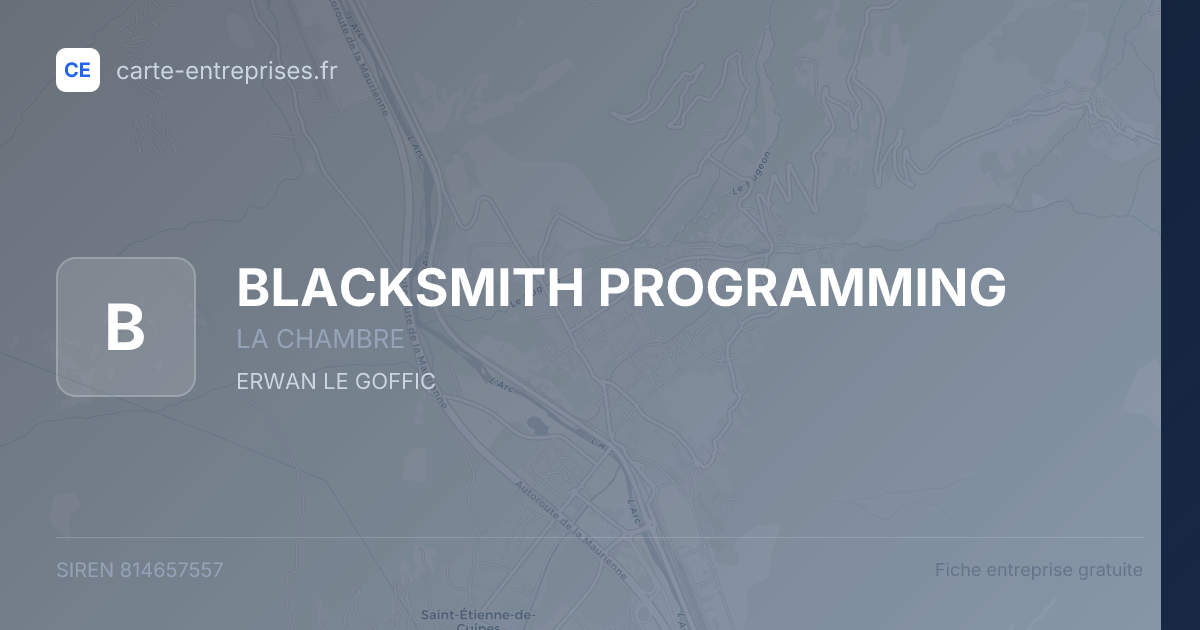 BLACKSMITH PROGRAMMING — 814657557 — fiche entreprise