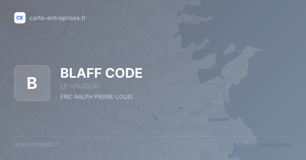 BLAFF CODE — 933368177 — fiche entreprise
