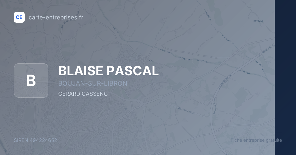 BLAISE PASCAL — 494224652 — fiche entreprise