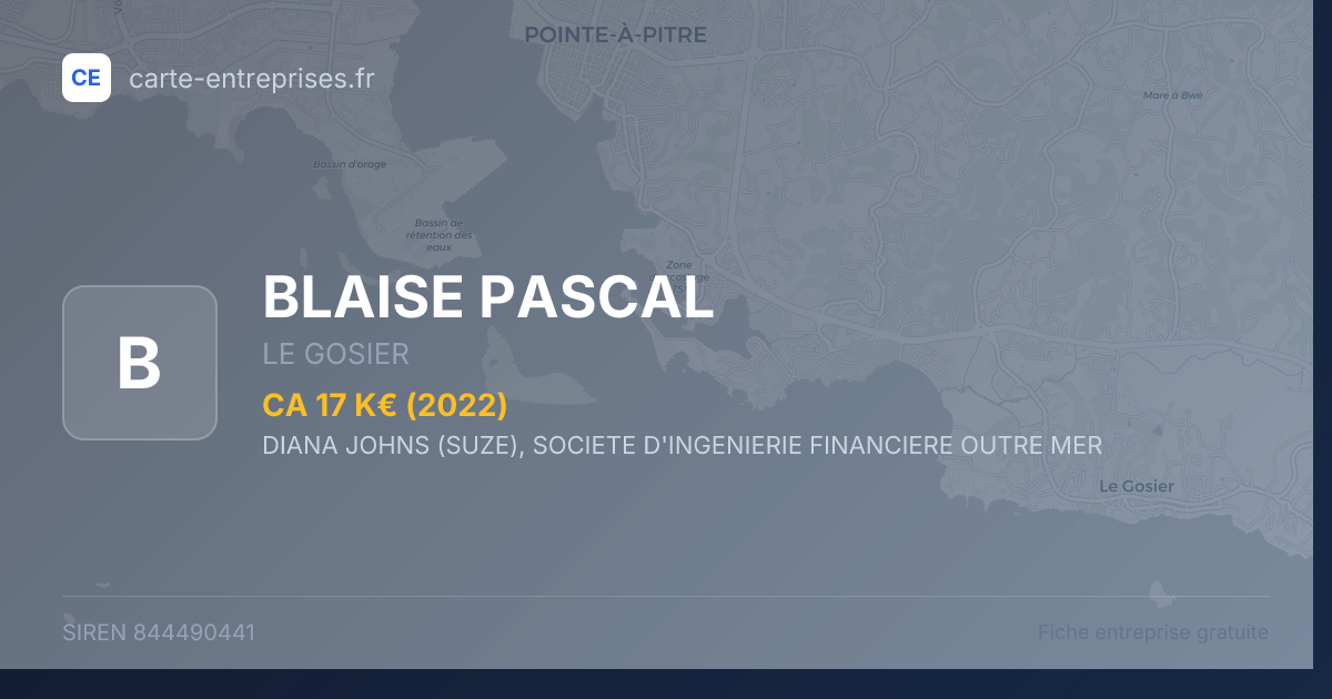 BLAISE PASCAL — 844490441 — fiche entreprise