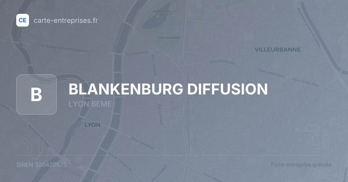 BLANKENBURG DIFFUSION — 320420573 — fiche entreprise