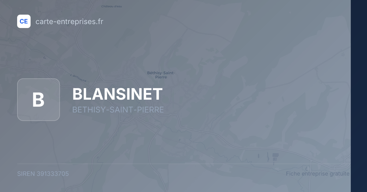 BLANSINET — 391333705 — fiche entreprise