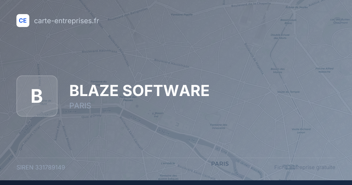 BLAZE SOFTWARE — 331789149 — fiche entreprise