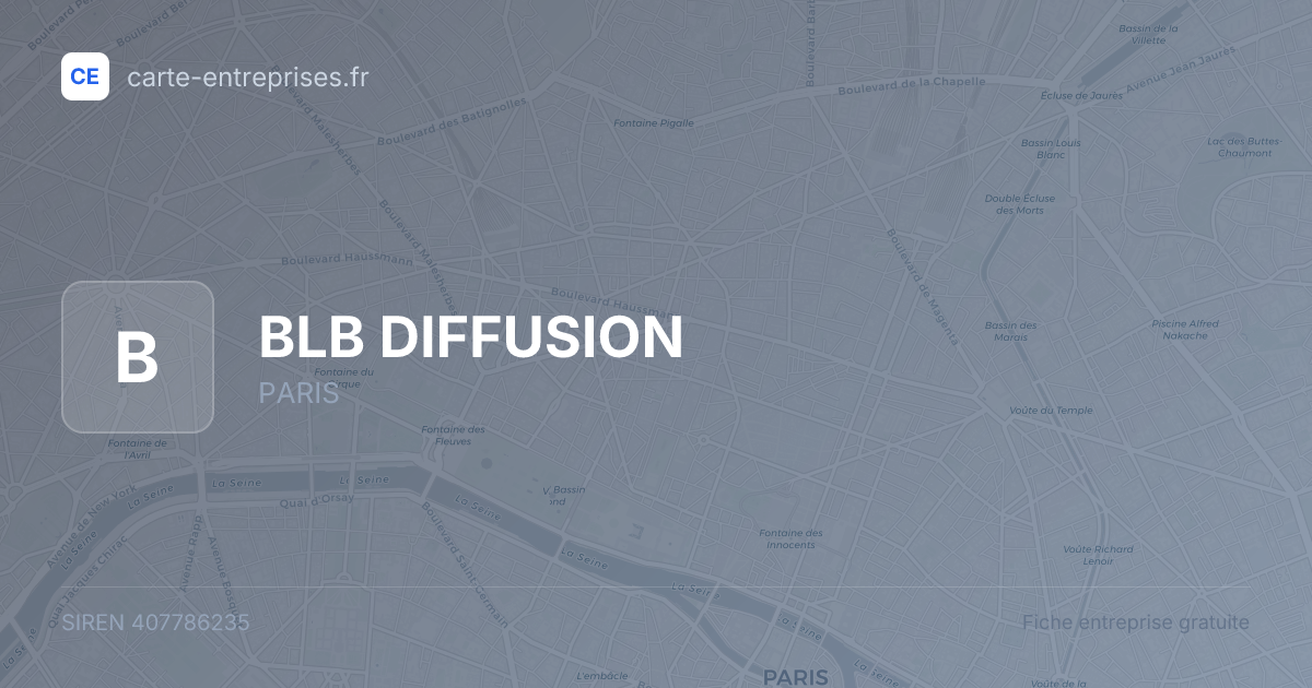 BLB DIFFUSION — 407786235 — fiche entreprise