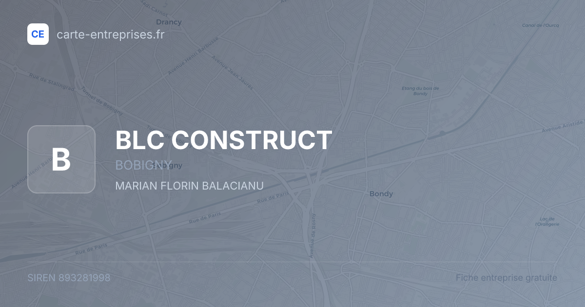 BLC CONSTRUCT — 893281998 — fiche entreprise