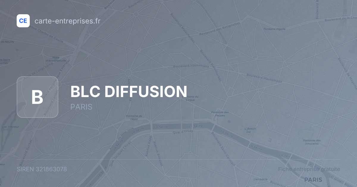 BLC DIFFUSION — 321863078 — fiche entreprise