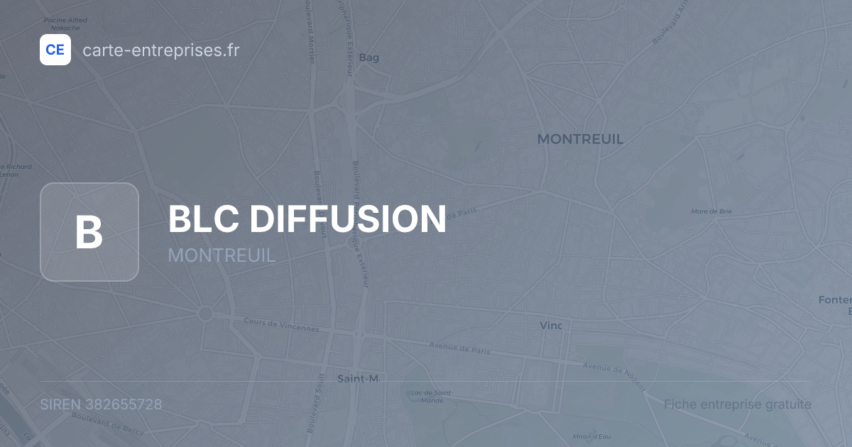 BLC DIFFUSION — 382655728 — fiche entreprise