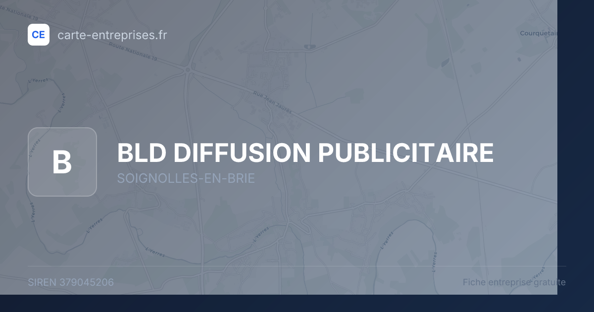 BLD DIFFUSION PUBLICITAIRE — 379045206 — fiche entreprise