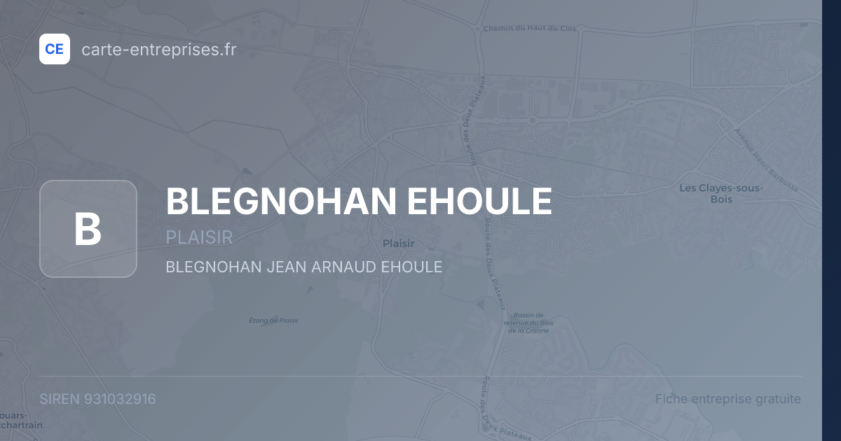 BLEGNOHAN EHOULE — 931032916 — fiche entreprise