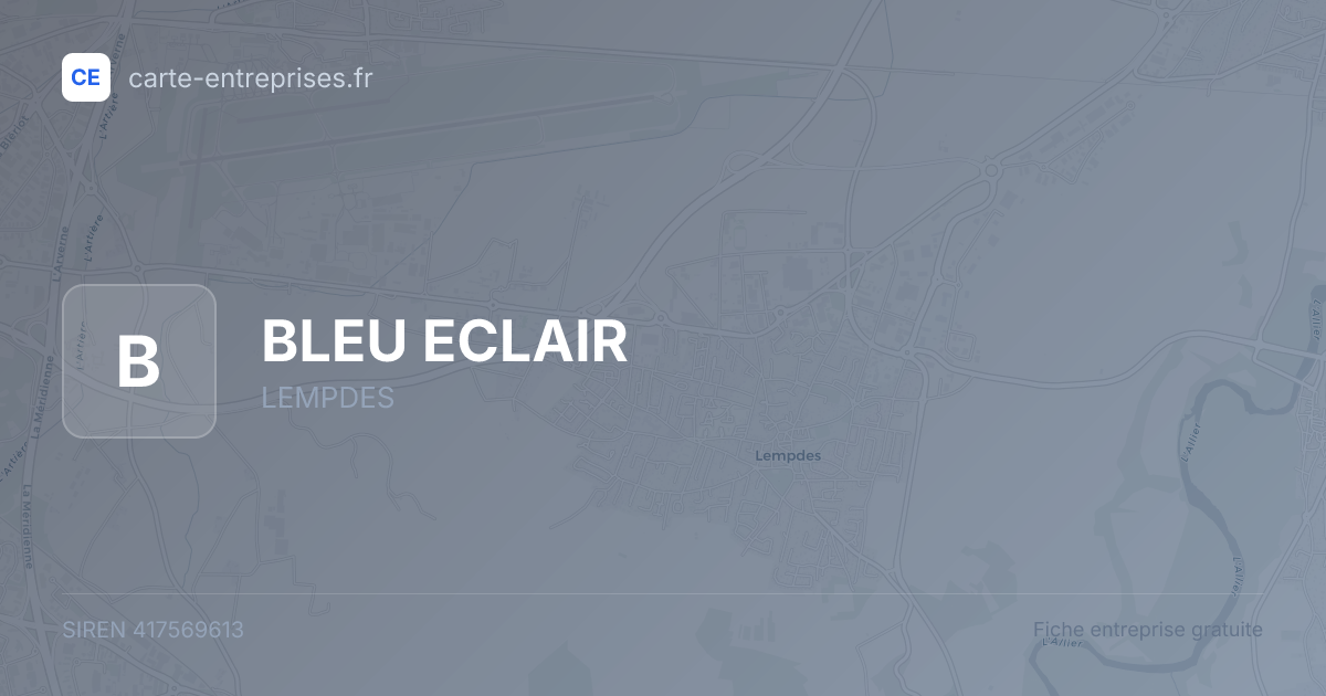 BLEU ECLAIR — 417569613 — fiche entreprise